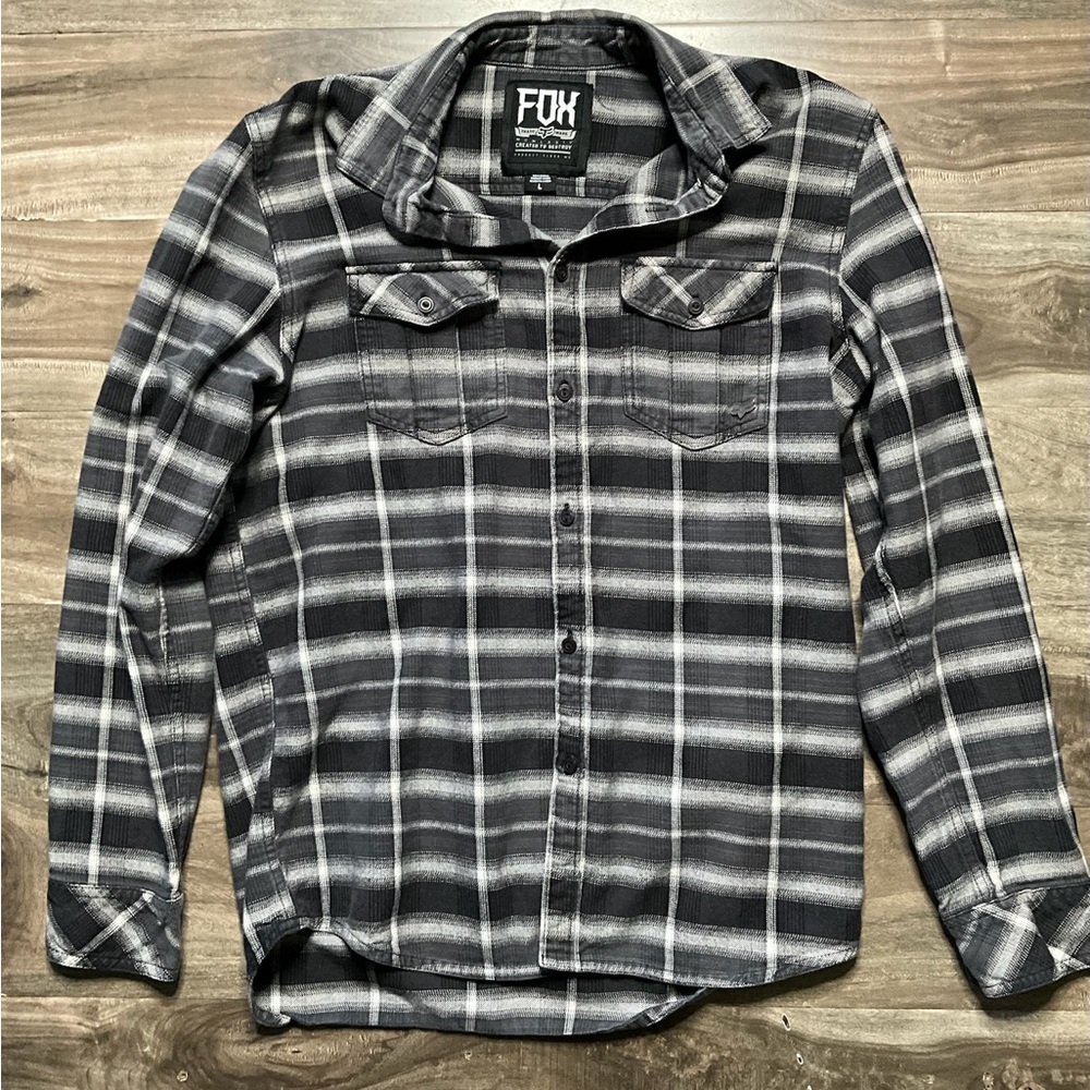 Men’s Large Fox Black Flannel